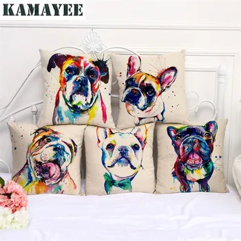 French Bulldog Painting Series Cotton Linen Throw Pillow Home Room Decor Bedside Back Cushion
French Bulldog Painting Series Cotton Linen Throw Pillow Home Room Decor Bedside Back Cushion