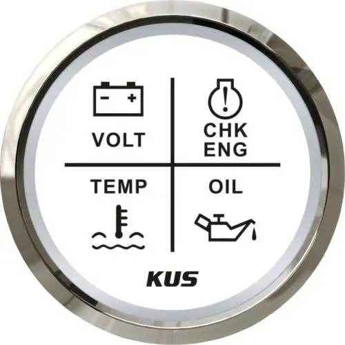 New KUS 52mm Alarm Gauge Meter 9~32V Volt/Oil/Water Temp/Check Engine 4 LED Alarm Indicator Gauge fit Car Boat With Backlight
New KUS 52mm Alarm Gauge Meter 9~32V Volt/Oil/Water Temp/Check Engine 4 LED Alarm Indicator Gauge fit Car Boat With Backlight