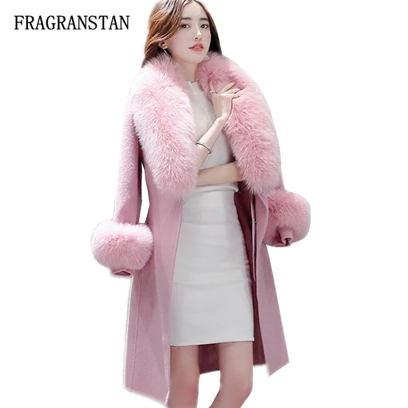 2018 Women Winter Luxurious Large Fur Collar Wool Coats Thick Warm Woolen Coats Ladies New Fashion Jackets Slim Overcoats H201
2018 Women Winter Luxurious Large Fur Collar Wool Coats Thick Warm Woolen Coats Ladies New Fashion Jackets Slim Overcoats H201