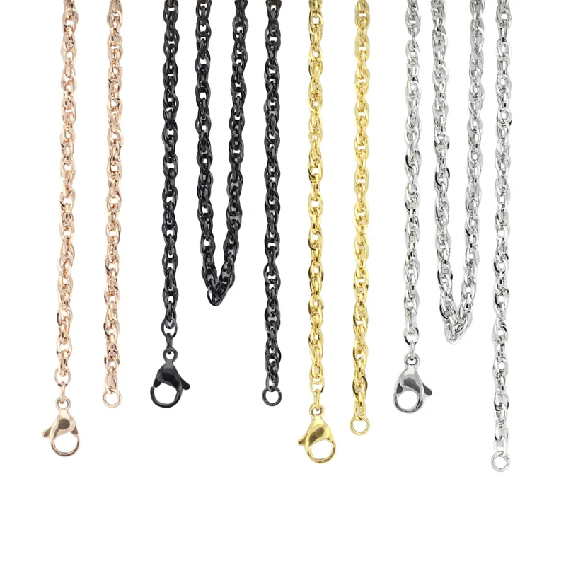 Fashion 18'' 20'' 24'' 28'' 32'' 2.5mm silver/ gold/ rose gold/black 316 Stainless Steel Wave Chain Pendant Necklace
Fashion 18'' 20'' 24'' 28'' 32'' 2.5mm silver/ gold/ rose gold/black 316 Stainless Steel Wave Chain Pendant Necklace