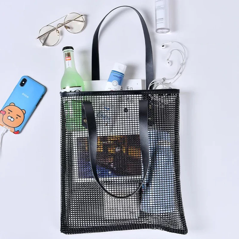 High Capacity Women Mesh Transparent Bag Large Picnic Swimming Beach Bags for Women 2019 Shopping Bag bolsa feminina Women Totes
High Capacity Women Mesh Transparent Bag Large Picnic Swimming Beach Bags for Women 2019 Shopping Bag bolsa feminina Women Totes