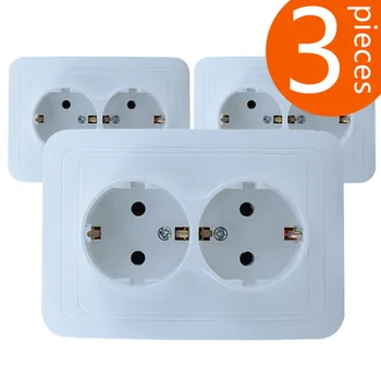 3 Pieces European-style Two-mounted Wall European Standard Power Outlet German 16A Double Socket OA810DB
3 Pieces European-style Two-mounted Wall European Standard Power Outlet German 16A Double Socket OA810DB