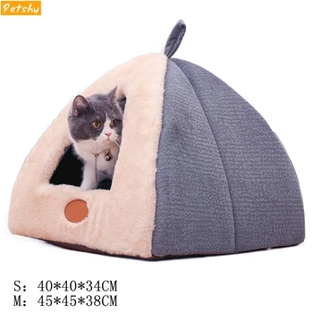 Petshy Cute Cat Cave Pet Bed House Soft Comfortable Small Dog Sleeping Playing Nest Cushion Non-slip Bottom Kitten Puppy Kennel 
Petshy Cute Cat Cave Pet Bed House Soft Comfortable Small Dog Sleeping Playing Nest Cushion Non-slip Bottom Kitten Puppy Kennel