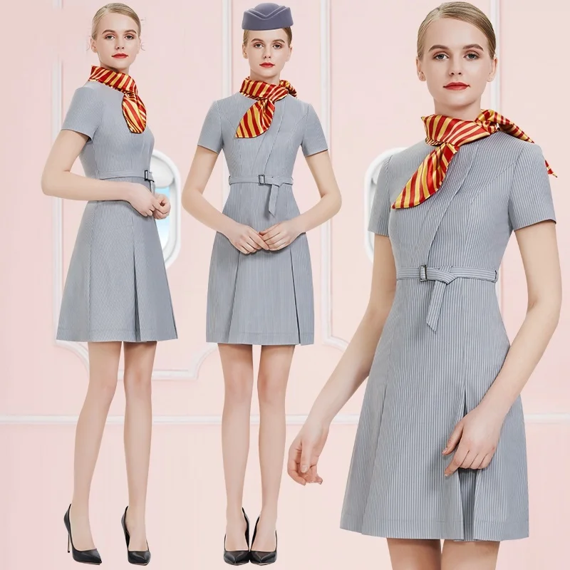 Striped Flight Attendant Uniform Beautician Uniforms Dresses Beauty Salon Uniform Hostess Dress Uniform Flight Attendant DD2199
Striped Flight Attendant Uniform Beautician Uniforms Dresses Beauty Salon Uniform Hostess Dress Uniform Flight Attendant DD2199