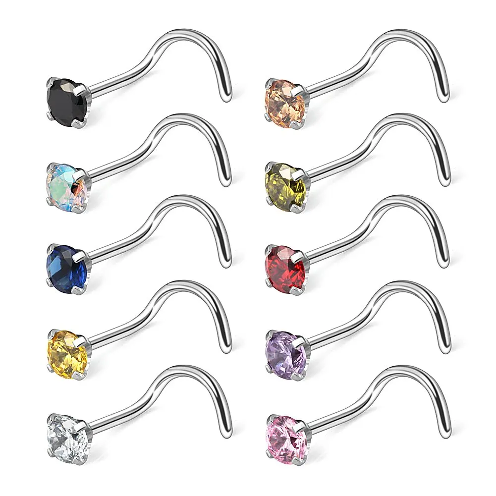 10PCS 18G Nose Stud Rings Nose Screw Piercing Surgical Steel Mix Color CZ Nose Ring Body Jewelry 1.5mm 2mm 2.5mm 3mm
10PCS 18G Nose Stud Rings Nose Screw Piercing Surgical Steel Mix Color CZ Nose Ring Body Jewelry 1.5mm 2mm 2.5mm 3mm