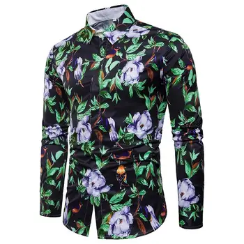 Long sleeve Hawaiian Shirt Mens Clothing Floral Men Shirt Green bird Blouse Men New Camisa masculina
Long sleeve Hawaiian Shirt Mens Clothing Floral Men Shirt Green bird Blouse Men New Camisa masculina