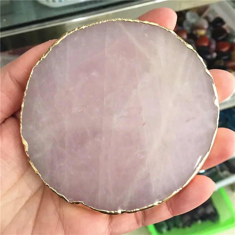 Natural Rose Crystal Coaster Round Cup Mat Quartz Table Onyx Mat Coasters for Drinks Gift Polished Mineral
Natural Rose Crystal Coaster Round Cup Mat Quartz Table Onyx Mat Coasters for Drinks Gift Polished Mineral