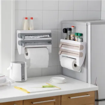 Refrigerator Cling Film Storage Rack Plastic Wrap Cutter Wall Hanging Paper Towel Holder Kitchen Organizer
Refrigerator Cling Film Storage Rack Plastic Wrap Cutter Wall Hanging Paper Towel Holder Kitchen Organizer
