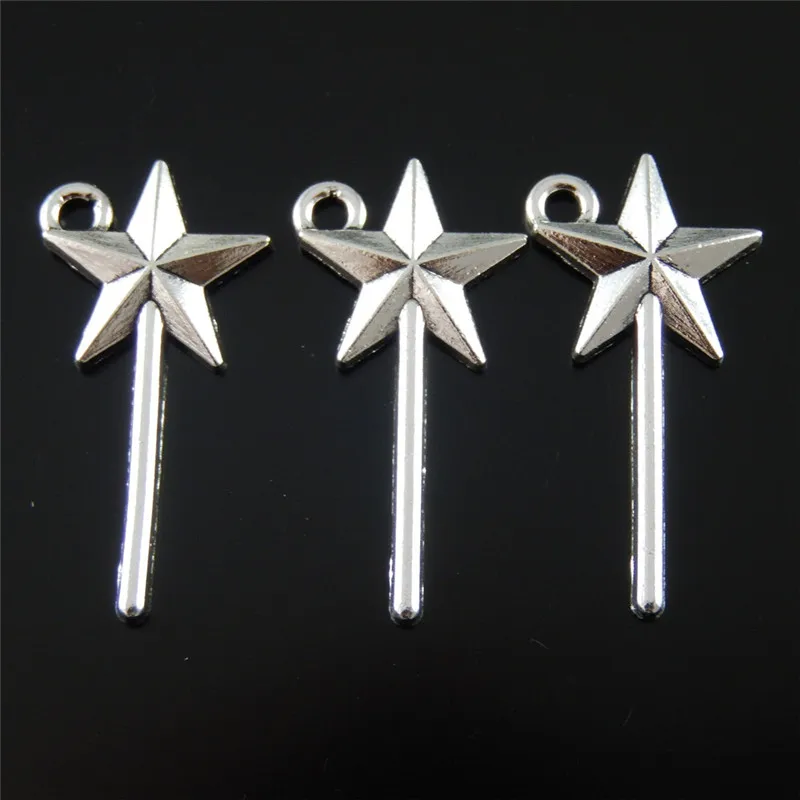 10PCs Alloy Charm Retro Silver Star Magic Wand Pendant Charms Handmade Hanging Tops Mini Small Jewelry Making Finding 25*12*2mm
10PCs Alloy Charm Retro Silver Star Magic Wand Pendant Charms Handmade Hanging Tops Mini Small Jewelry Making Finding 25*12*2mm