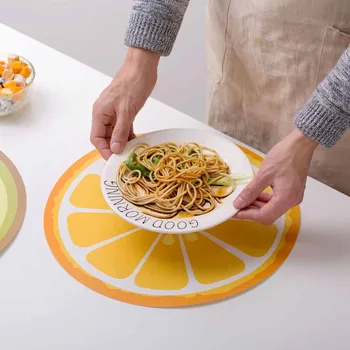 Colorful Hot Fruit Drink Placemat Lemon Shape Drink Coasters Creative Skid Insulation PVC Cup table mat
Colorful Hot Fruit Drink Placemat Lemon Shape Drink Coasters Creative Skid Insulation PVC Cup table mat