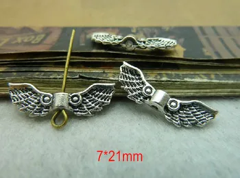 100 PCS Antique Silver Plated Angel Wing Beads Spacer Beads For Making Jewelry 7*21mm - Free Shipping
100 PCS Antique Silver Plated Angel Wing Beads Spacer Beads For Making Jewelry 7*21mm - Free Shipping