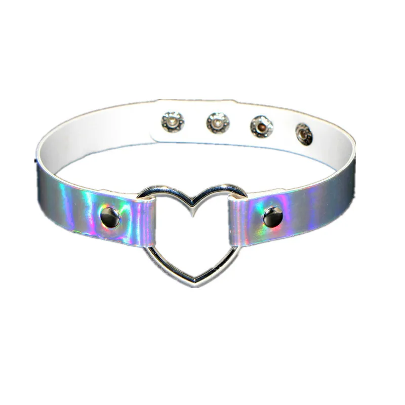 New Fashion Sexy Harajuku Handmade Heart Pendant Choker Laser Light Necklace Punk Leather Collar Necklace Spikes Torques
New Fashion Sexy Harajuku Handmade Heart Pendant Choker Laser Light Necklace Punk Leather Collar Necklace Spikes Torques