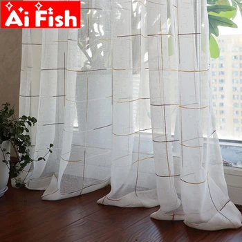 White Plaid Colored Lattice Tulle curtain for living room Modern Simple All-match Transparent Kitchen Sheer Drapes M053#40
White Plaid Colored Lattice Tulle curtain for living room Modern Simple All-match Transparent Kitchen Sheer Drapes M053#40