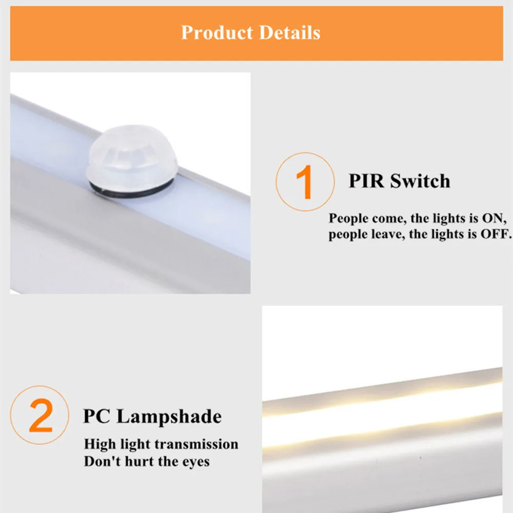 SuperNight PIR Motion Sensor LED Cabinet Light 10LEDs Paste Magnetic Wardrobe Cupboard Closet Kitchen Study Wall LED Night Light (17)