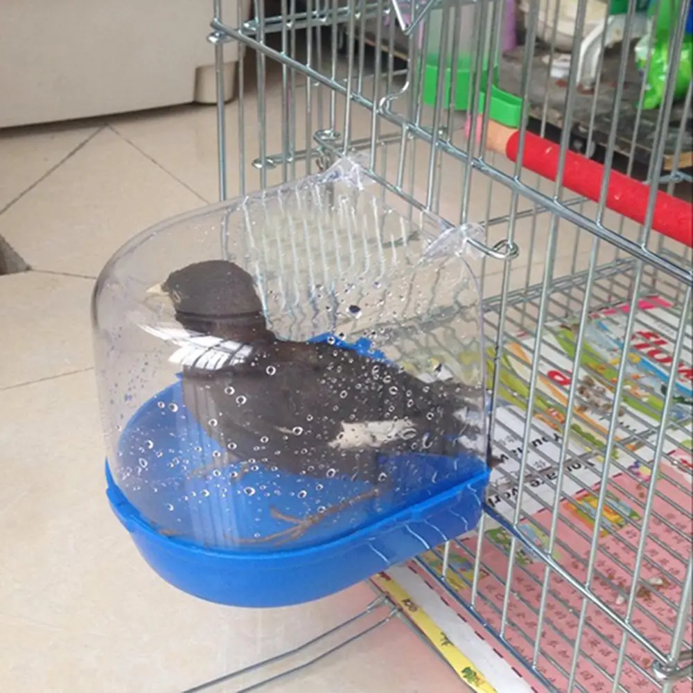 Bird Bath Bathtub Bath Box Bird Cleaning Tool Cage Accessories Parrot Bath Transparent Plastic Hanging Tub Shower Bird Bath Bathtub Bath Box Bird Cleaning Tool Cage Accessories Parrot Bath Transparent Plastic Hanging Tub Shower