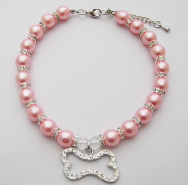 Lovely Teddy Dog Collar Necklace Elastic Dog Pearl Collar Pet Collar with Bone Alloy Pendant
Lovely Teddy Dog Collar Necklace Elastic Dog Pearl Collar Pet Collar with Bone Alloy Pendant