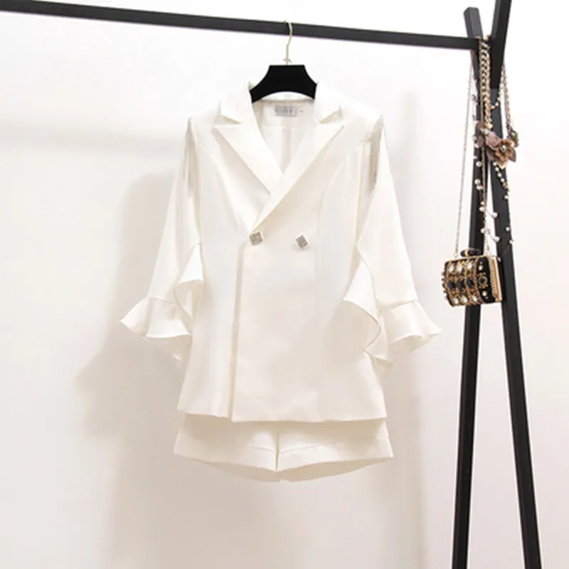 Office Lady White Diamond Blazers Pant Suits Elegant Notched Solid Jacket Blazer + High Waist Short Set Work 2 Piece Women Set
Office Lady White Diamond Blazers Pant Suits Elegant Notched Solid Jacket Blazer + High Waist Short Set Work 2 Piece Women Set