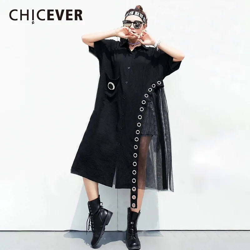 CHICEVER Summer Casual Patchwork Ring Sequined Black Women Open Stitch Lapel Short Sleeve Pockets Slim Long Female Coats 2019
CHICEVER Summer Casual Patchwork Ring Sequined Black Women Open Stitch Lapel Short Sleeve Pockets Slim Long Female Coats 2019