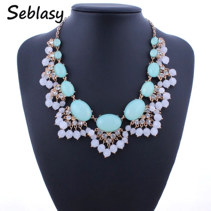 Seblasy New Design Jewelry Joias Temperament Acrylic Big Stone Shiny Crystal Collar Choker Necklaces & Pendants For Women Bijoux
Seblasy New Design Jewelry Joias Temperament Acrylic Big Stone Shiny Crystal Collar Choker Necklaces & Pendants For Women Bijoux