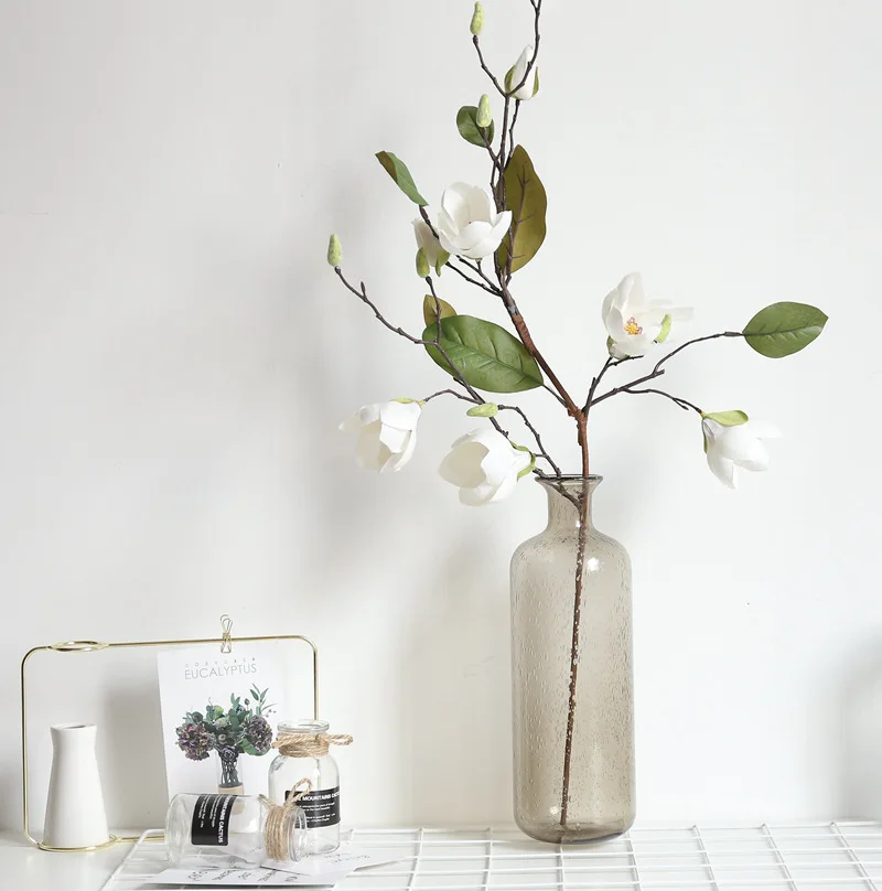 Silk Cloth Artificial Magnolia Flowers 7 Flower Heads 79cm Long Branch Home Wedding Decoration Fake Flower with Leaf
Silk Cloth Artificial Magnolia Flowers 7 Flower Heads 79cm Long Branch Home Wedding Decoration Fake Flower with Leaf