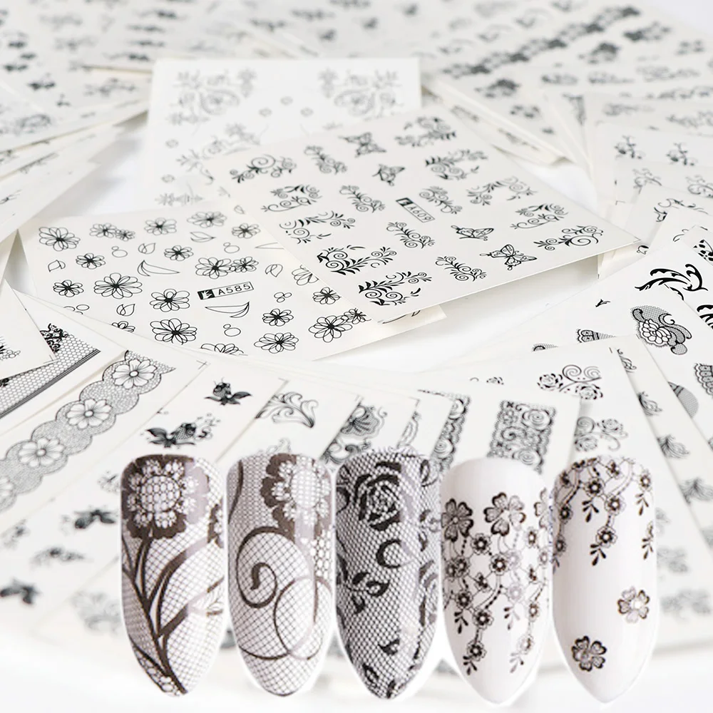 40Pcs/set Random Styles Black Cute Flowers Butterfly Nail Sticker Water Transfer Stickers Manicure Nail Art Watermark Tips
40Pcs/set Random Styles Black Cute Flowers Butterfly Nail Sticker Water Transfer Stickers Manicure Nail Art Watermark Tips
