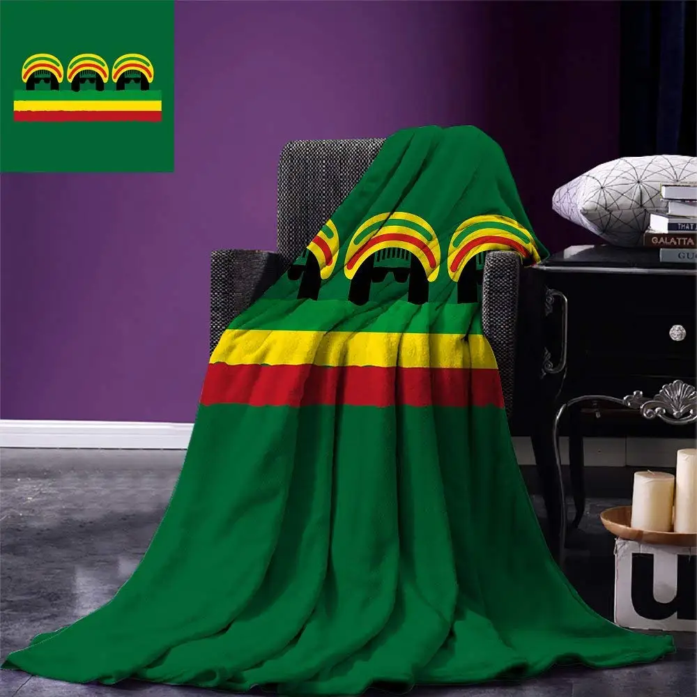 Jamaican Throw Blanket Jamaican Reggae Culture Inspired Minimal Head Shapes with Hats Country Flag Warm Fleece Blankets for Beds
Jamaican Throw Blanket Jamaican Reggae Culture Inspired Minimal Head Shapes with Hats Country Flag Warm Fleece Blankets for Beds