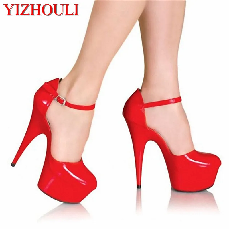 

15cm high stiletto heels, son sexy women's single shoe leather bag and stage wedding shoes, night field sex model Dance Shoes