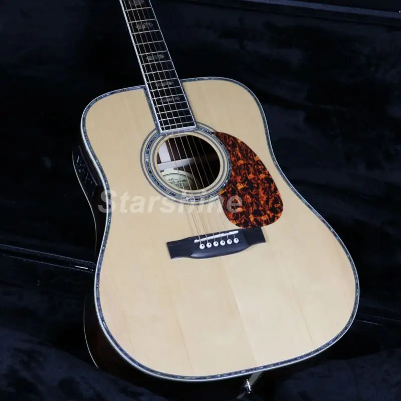 41’’ 6 Strings D Style 45E Acoustic Guitar X1-9 Fishman EQ Solid Spruce Top Grover Tuner Ebony
41’’ 6 Strings D Style 45E Acoustic Guitar X1-9 Fishman EQ Solid Spruce Top Grover Tuner Ebony