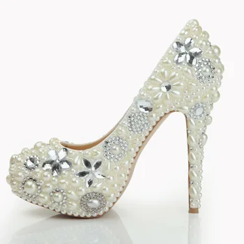 Hand-made Stiletto Heel Rhinestone Pearls High Heel Shoes Pearl Shoes Bridal Wedding Party Shoes Nightclub Bridal Pumps
Hand-made Stiletto Heel Rhinestone Pearls High Heel Shoes Pearl Shoes Bridal Wedding Party Shoes Nightclub Bridal Pumps
