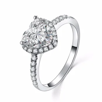 AU585 Engagement Jewelry Heart Shape 2CT Never Fade Solid White Gold Synthetic Carbon Heart Ring Women Wedding Classic Jewelry
AU585 Engagement Jewelry Heart Shape 2CT Never Fade Solid White Gold Synthetic Carbon Heart Ring Women Wedding Classic Jewelry