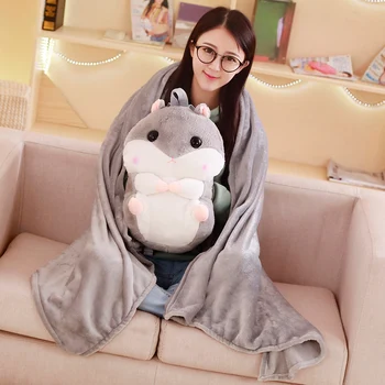 2018 NEW Cute Hamster plush backpack +Cushion+ Blankets Quilt 100*170cm Use Multi-Purpose Pillow Quilts Sets office winter gifts
2018 NEW Cute Hamster plush backpack +Cushion+ Blankets Quilt 100*170cm Use Multi-Purpose Pillow Quilts Sets office winter gifts
