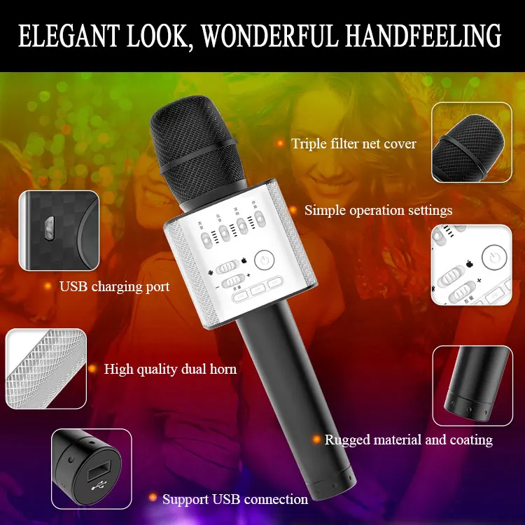 Original brand MicGeek Q9 Bluetooth Karaoke Microphone Wireless Professional Player speaker With Carring Case For Iphone Android_01