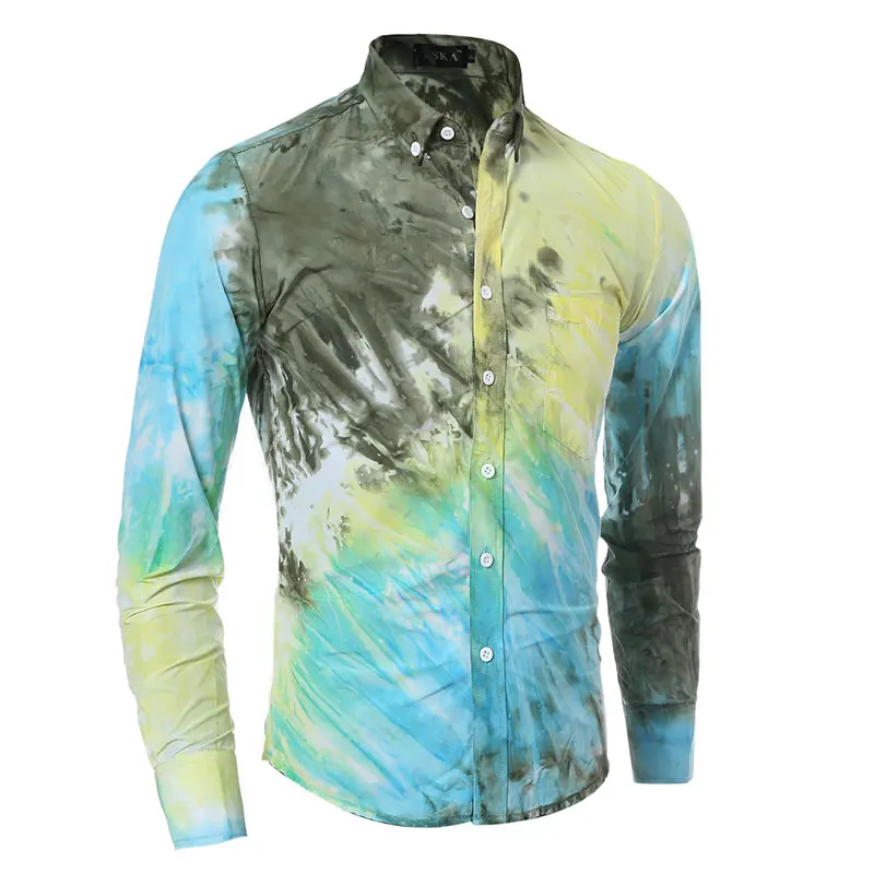 2016 Hawaiian shirt Fashion gradient tie-dye Men Shirt Long sleeve Mens Dress Shirts Slim Fit Casual Chemise Homme
2016 Hawaiian shirt Fashion gradient tie-dye Men Shirt Long sleeve Mens Dress Shirts Slim Fit Casual Chemise Homme