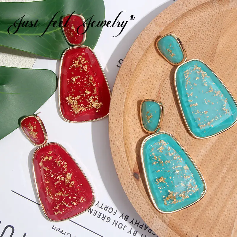 JUST FEEL Bohemian Big Resin Pendant Pattern Drop Earrings For Women MultiColor Wedding Statement Dangle Earring Jewelry Party
JUST FEEL Bohemian Big Resin Pendant Pattern Drop Earrings For Women MultiColor Wedding Statement Dangle Earring Jewelry Party