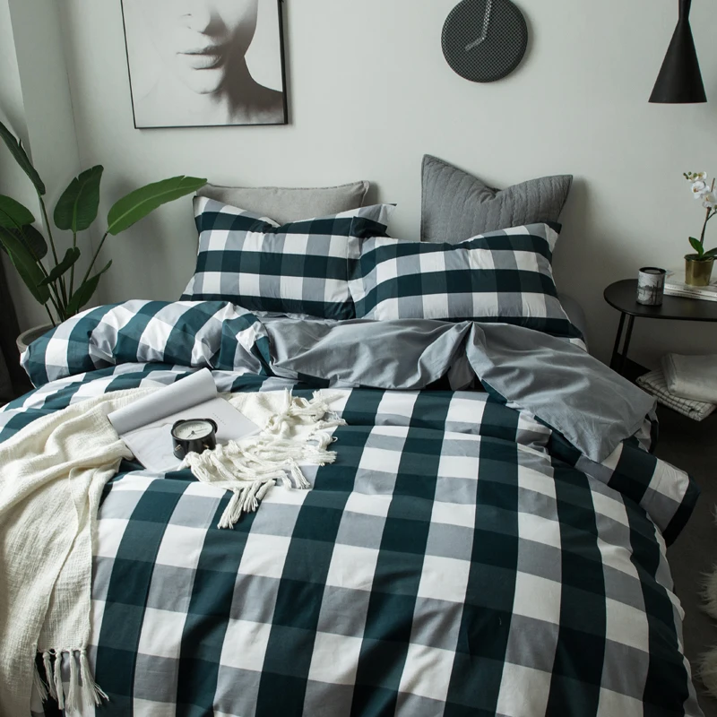 Dark Green Color Small Plaid Pattern Bedding Set Quilt Cover Full Queen King Size Children Duvet Cover Set Sheets Pillowcase
Dark Green Color Small Plaid Pattern Bedding Set Quilt Cover Full Queen King Size Children Duvet Cover Set Sheets Pillowcase