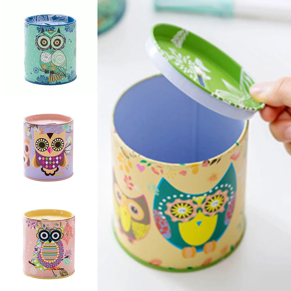 New Creative Owl Piggy Bank Tinplate Money Tin Saving Box Case Storage Gift Container
New Creative Owl Piggy Bank Tinplate Money Tin Saving Box Case Storage Gift Container