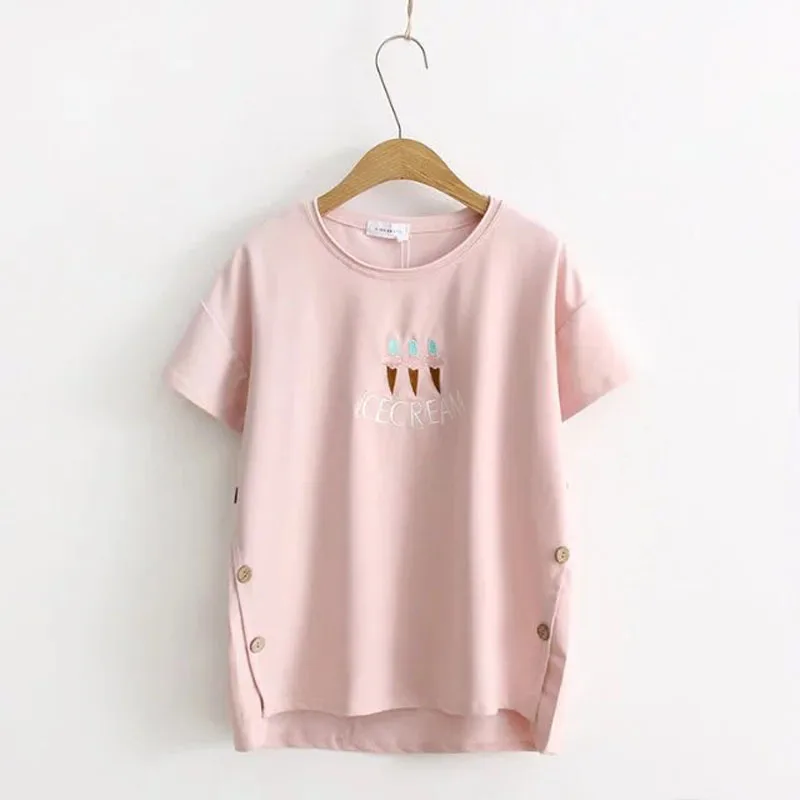 Ice Cream White And Pink Summer Fashion Women Cotton O-Neck Short Sleeve T Shirt Woman Top Shirt F3
Ice Cream White And Pink Summer Fashion Women Cotton O-Neck Short Sleeve T Shirt Woman Top Shirt F3