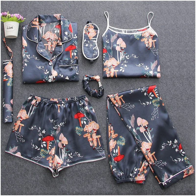 VVUES Strap Sleepwear Pyjamas Women's 7 Pieces Pink Pajamas Sets Satin Silk Lingerie Homewear Sleepwear Pyjamas Set For Women
VVUES Strap Sleepwear Pyjamas Women's 7 Pieces Pink Pajamas Sets Satin Silk Lingerie Homewear Sleepwear Pyjamas Set For Women