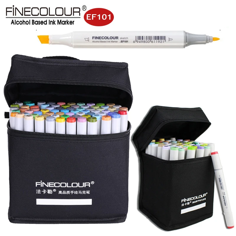 Finecolour EF101 Dual Sketch Marker 36/48/60/72 Fine Color Art Line Pens Interior/Product/Animation/Clothes Drawing Markers Set
Finecolour EF101 Dual Sketch Marker 36/48/60/72 Fine Color Art Line Pens Interior/Product/Animation/Clothes Drawing Markers Set