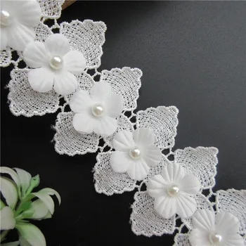 1 yard White Polyester Pearl Flower Embroidered Lace Trim Ribbon Fabric Handmade Garment Wedding Dress Sewing Craft Decoration 
1 yard White Polyester Pearl Flower Embroidered Lace Trim Ribbon Fabric Handmade Garment Wedding Dress Sewing Craft Decoration