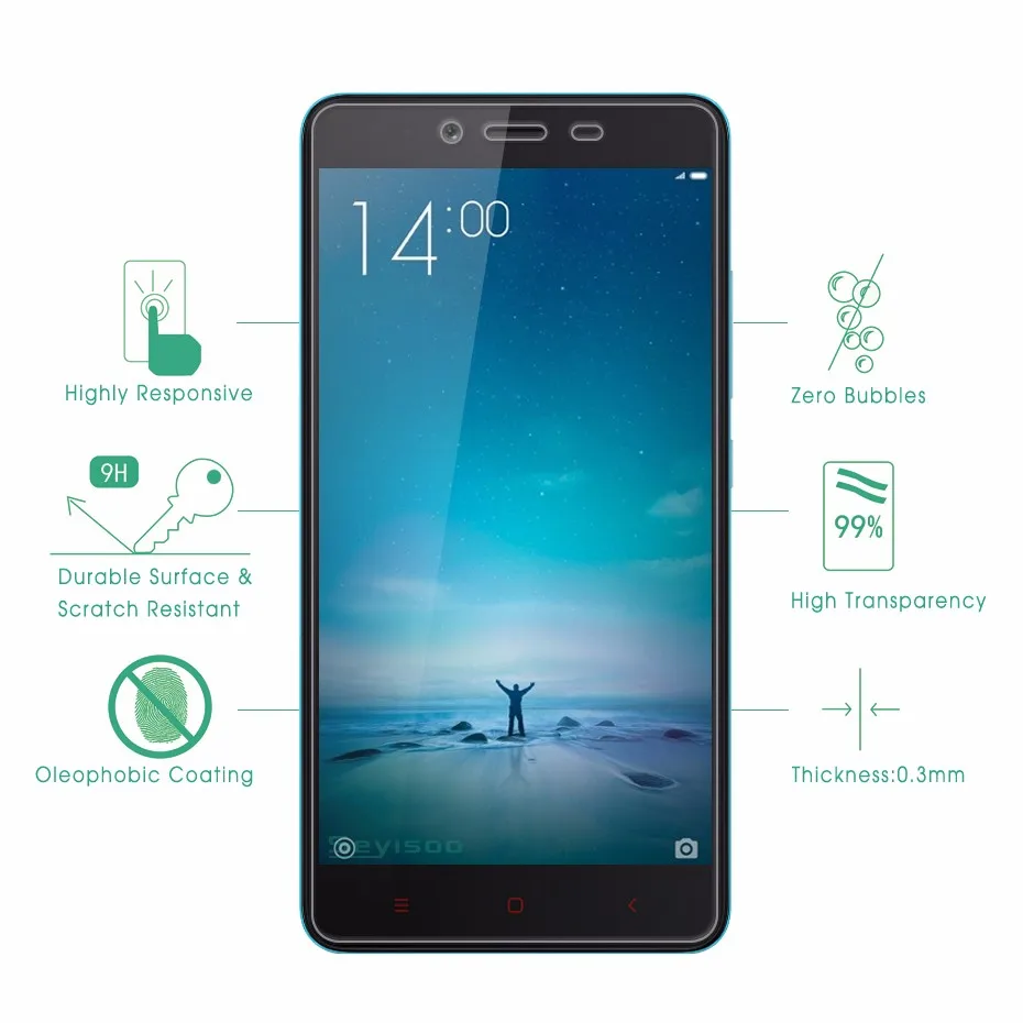 Seyisoo Brand Tempered Glass For Xiaomi Redmi Note 2 (1)