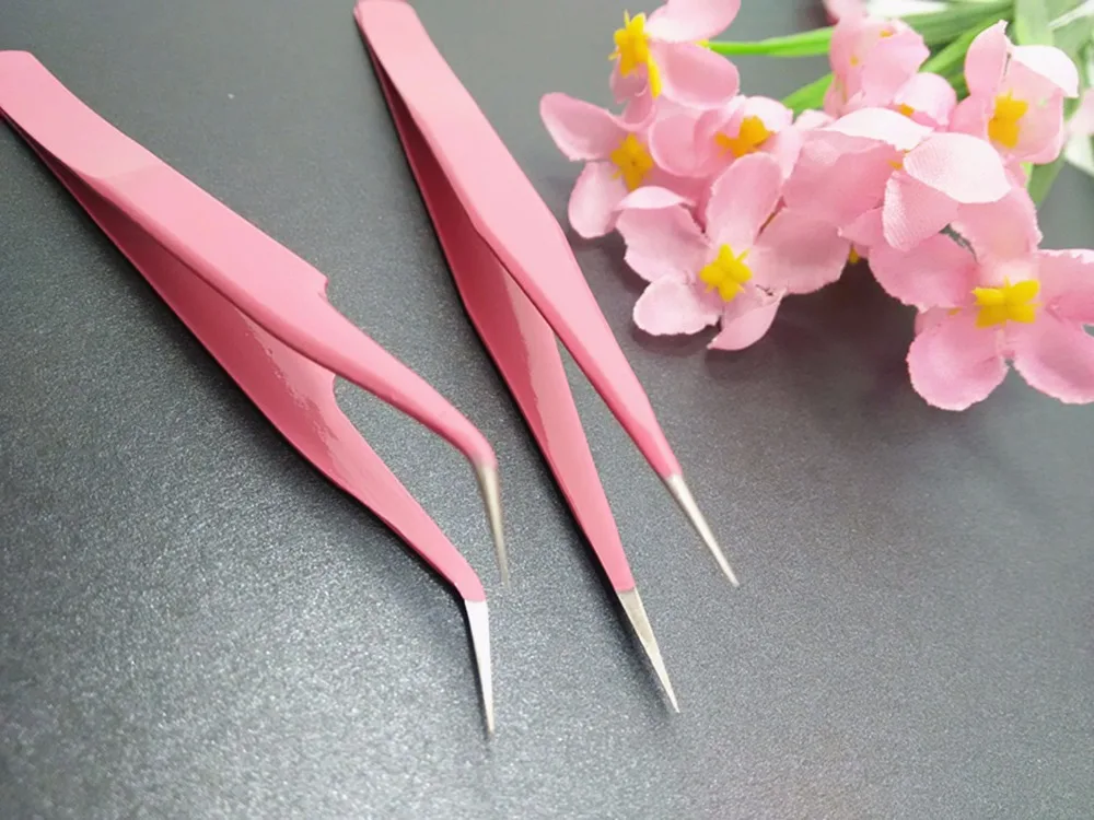 

2 Pieces High Quality Seeashine Eyelash Vetus Tweezers Eyebrow Tweezer Stainless Steel for Lashes Extension Tools Free Shipping