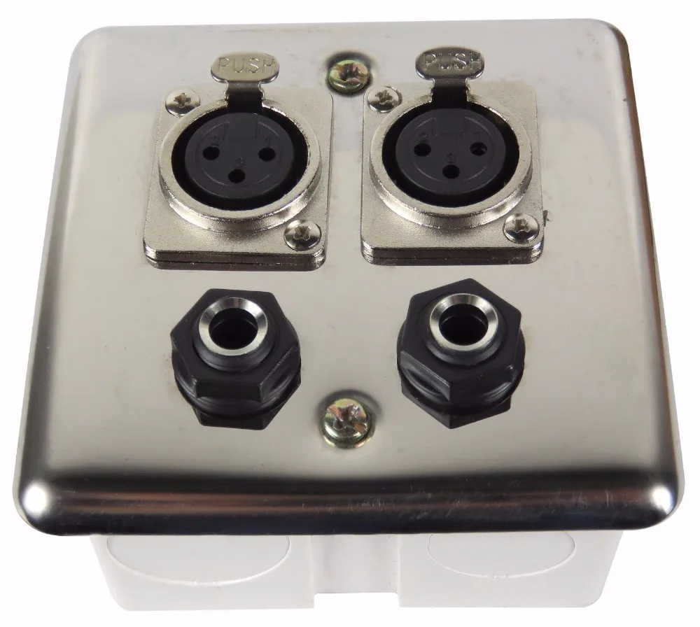 STARAUDIO SWP-4001 Silvery Steel Wall Plate Panel 2 XLR 3 Pin Female Ports and 2 1/4" 6.35MM Socket Jacks
STARAUDIO SWP-4001 Silvery Steel Wall Plate Panel 2 XLR 3 Pin Female Ports and 2 1/4" 6.35MM Socket Jacks