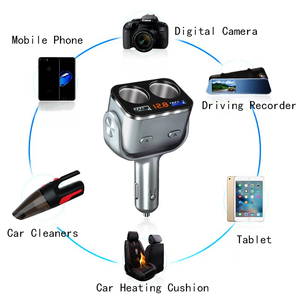 Car Cigarette Lighte Dual USB Charger Adapter QC3.0+ 2.4A 90W Voltage Monitor Auto Car USB Plug Converter 12V Cigarette Lighter
Car Cigarette Lighte Dual USB Charger Adapter QC3.0+ 2.4A 90W Voltage Monitor Auto Car USB Plug Converter 12V Cigarette Lighter