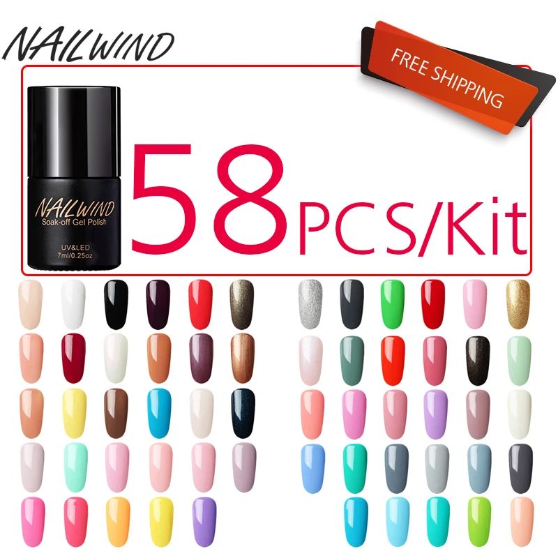 NAILWIND 58PCS/LOT Gel Nail Polish Nail Art Set For Manicure Kit Semi Permanent Gel Varnishes Pure Color Series Soak Off White
NAILWIND 58PCS/LOT Gel Nail Polish Nail Art Set For Manicure Kit Semi Permanent Gel Varnishes Pure Color Series Soak Off White