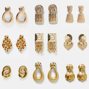 JUJIA za Vintage Statement Gold Metal Big Drop Dangle Earrings For Women Geometric Wedding Jewelry Gifts Brincos
JUJIA za Vintage Statement Gold Metal Big Drop Dangle Earrings For Women Geometric Wedding Jewelry Gifts Brincos