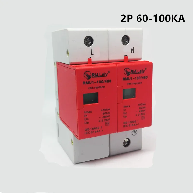 SPD 60-100KA 1P+N surge arrester protection device electric house surge protector D ~420V AC
SPD 60-100KA 1P+N surge arrester protection device electric house surge protector D ~420V AC