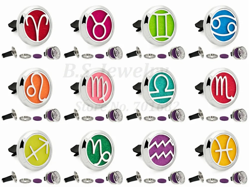 Signs of the zodiac (30mm) 316L Stainless Steel Aromatherapy / Essential Oils Car Diffuser Locket constellations (10Pads)
Signs of the zodiac (30mm) 316L Stainless Steel Aromatherapy / Essential Oils Car Diffuser Locket constellations (10Pads)