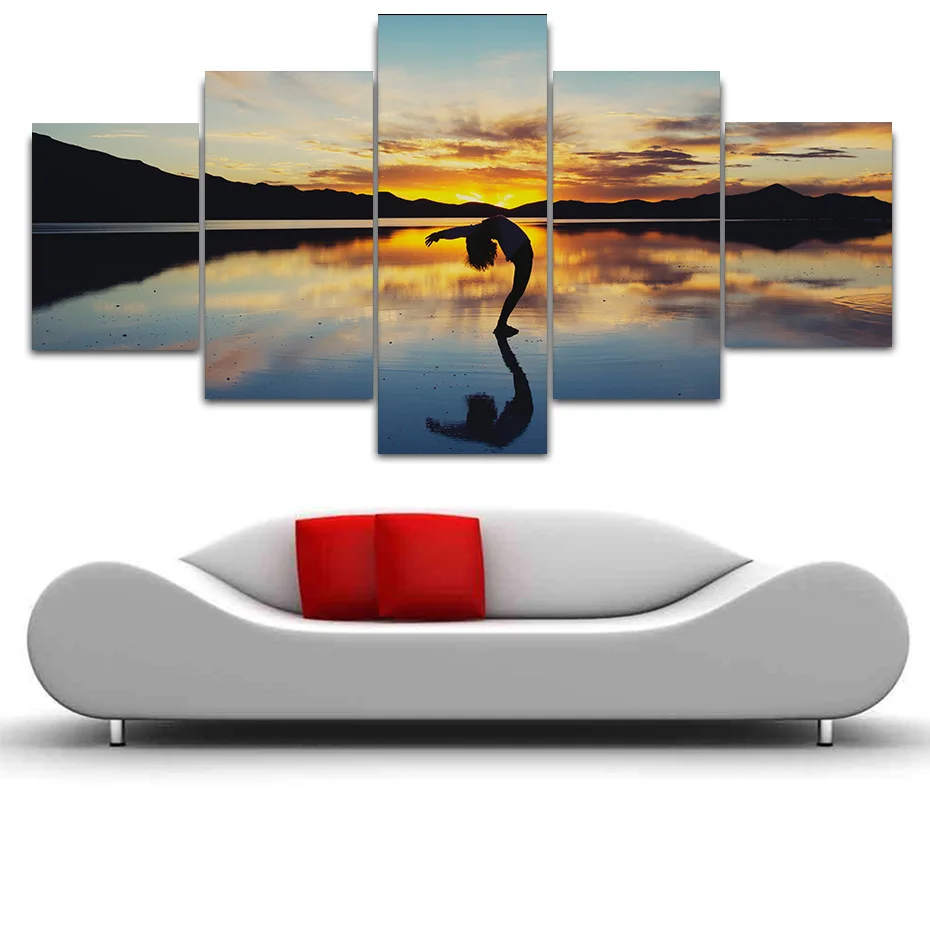 Dancing Yogo girl 5 panels canvas painting HD print&poster modular picture sunset art murals living room landscape wall decor
Dancing Yogo girl 5 panels canvas painting HD print&poster modular picture sunset art murals living room landscape wall decor