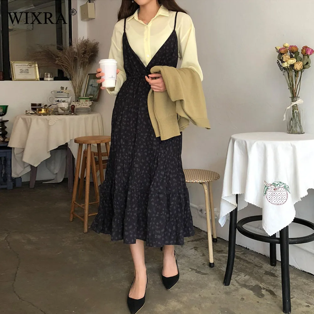 Wixra 2019 Women Mid Calf Dress Women's Spaghetti Strap Summer Autumn Dress Elegant Floral Print Dresses For Ladies
Wixra 2019 Women Mid Calf Dress Women's Spaghetti Strap Summer Autumn Dress Elegant Floral Print Dresses For Ladies